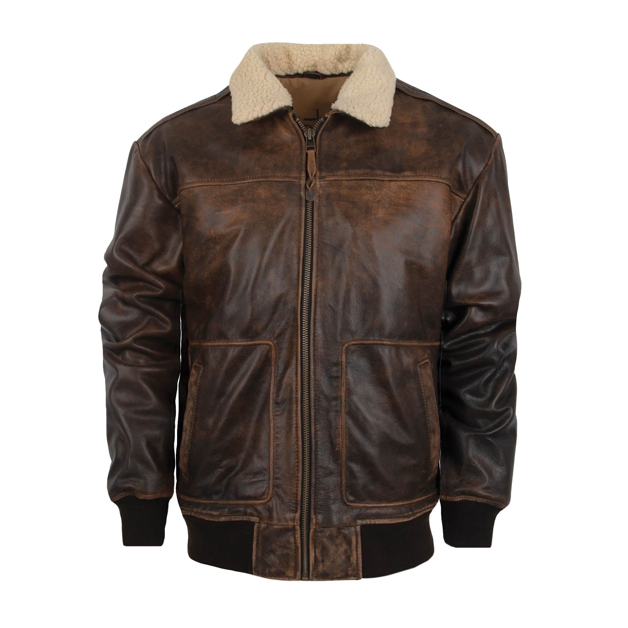 STS Ranchwear Bomber Series Jacket, M, Leather, Vintage Brown, Zipper