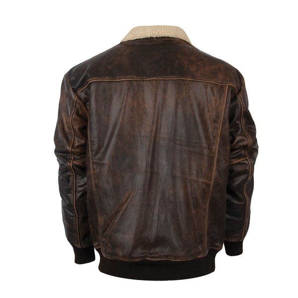 STS Ranchwear Bomber Series Jacket, L, Leather, Vintage Brown, Zipper