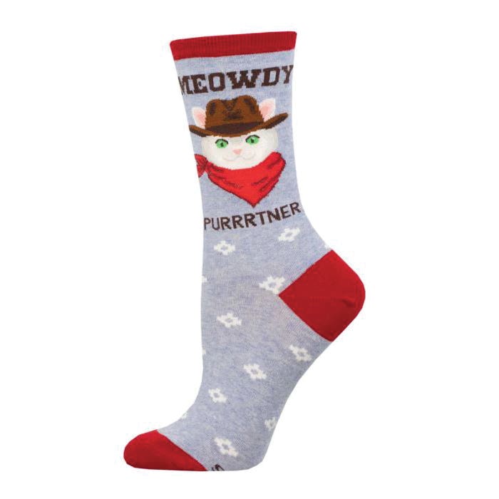 Socksmith Women's Meowdy Purrtner Crew Socks