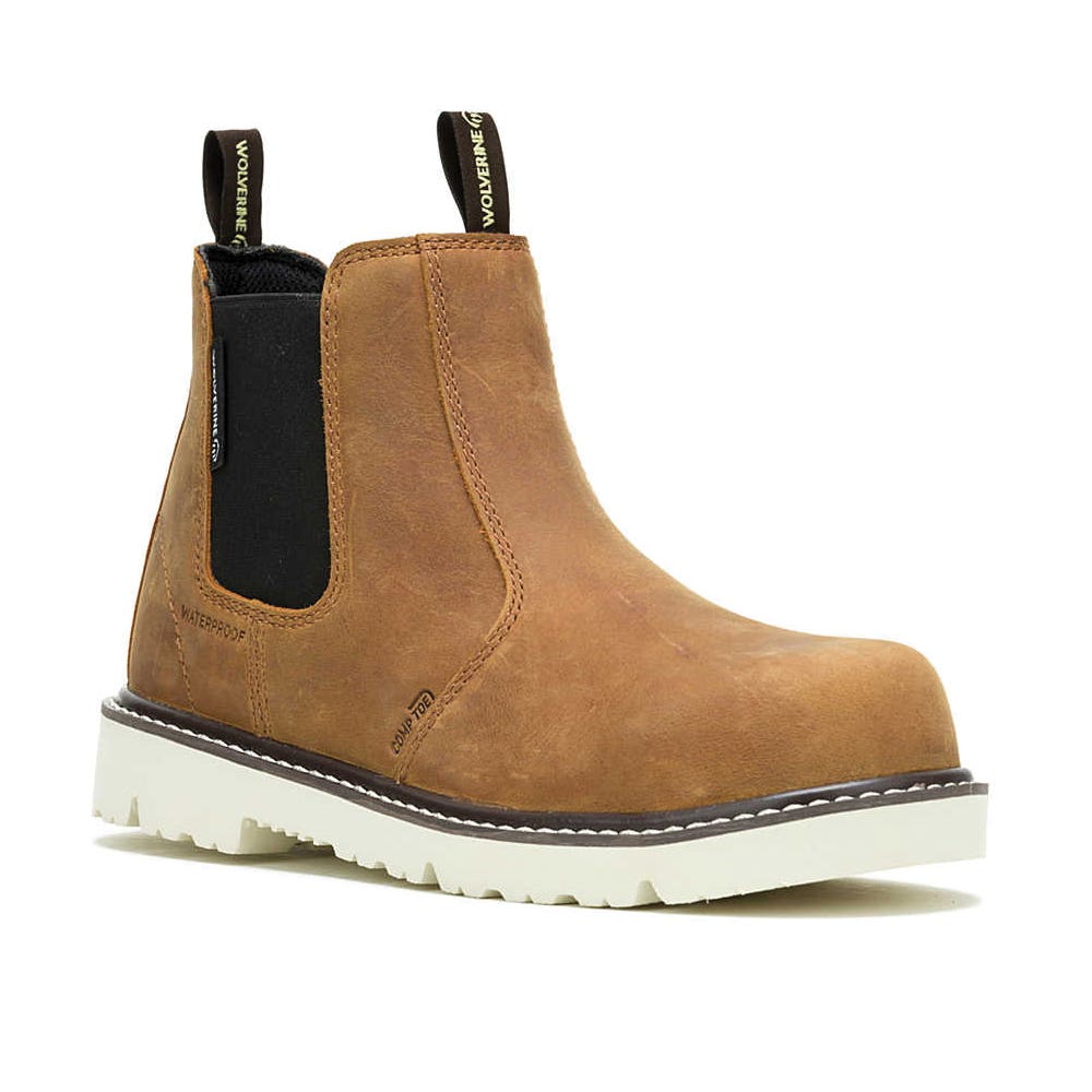 Wolverine Revival Romeo Series Work Boots, 7, Cashew, Leather - 938927