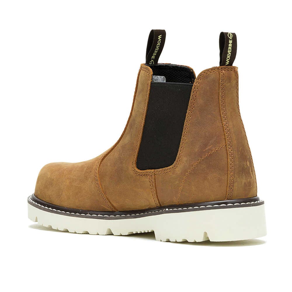 Wolverine Revival Romeo Series Work Boots, 7, Cashew, Leather - 938927