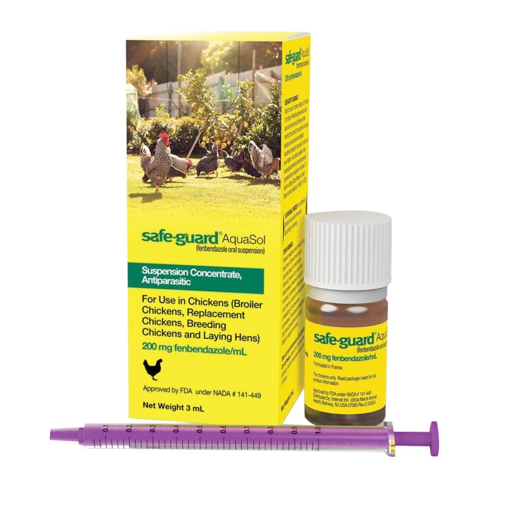 SAFE-GUARD AquaSol Dewormer for Chickens, 3 mL Bottle