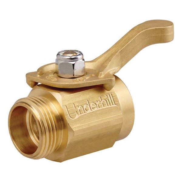 Underhill PowerFLOW Series Shut-Off Valve, 3/4 in, GHT, 48 gpm, Brass Body