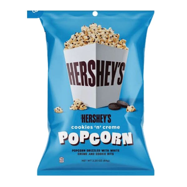 Hershey's Popcorn, Cookies and Cream, 2.25 oz Bag