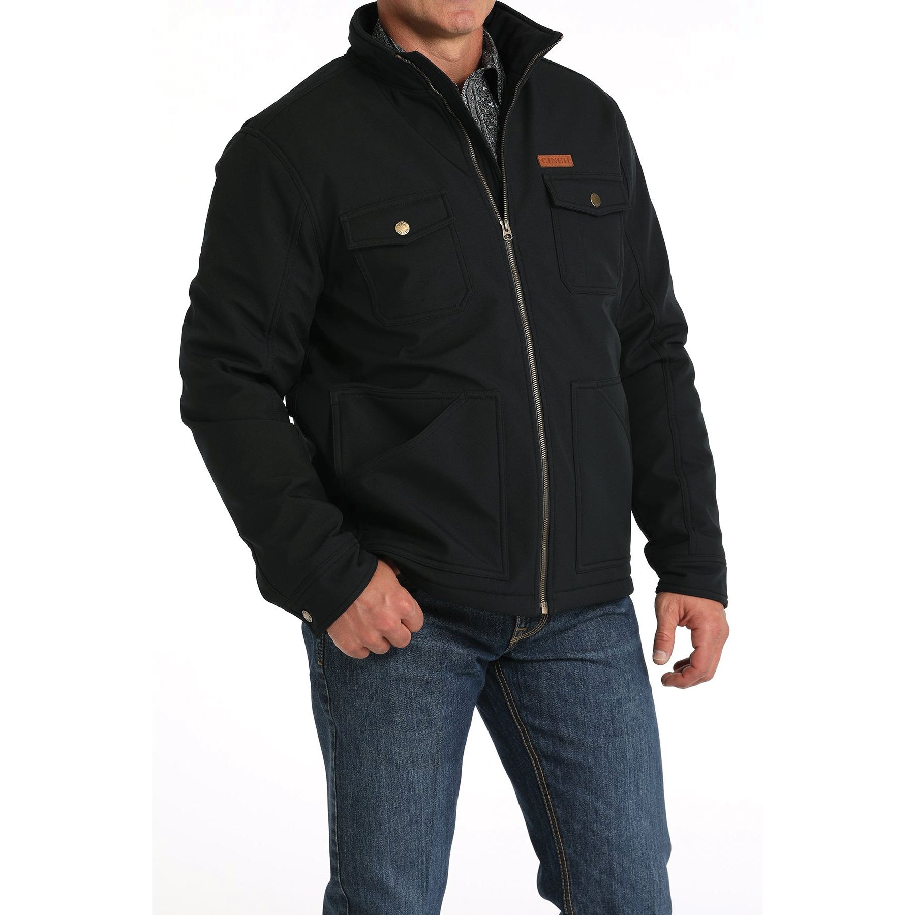 Cinch Men's Concealed Carry Bonded Jacket, M, Polyester, Black, Zipper