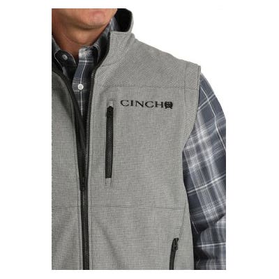 Cinch Men's Bonded Zipper Vest, Charcoal, XL