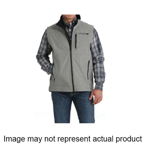 Cinch Men's Bonded Zipper Vest, Charcoal, XL