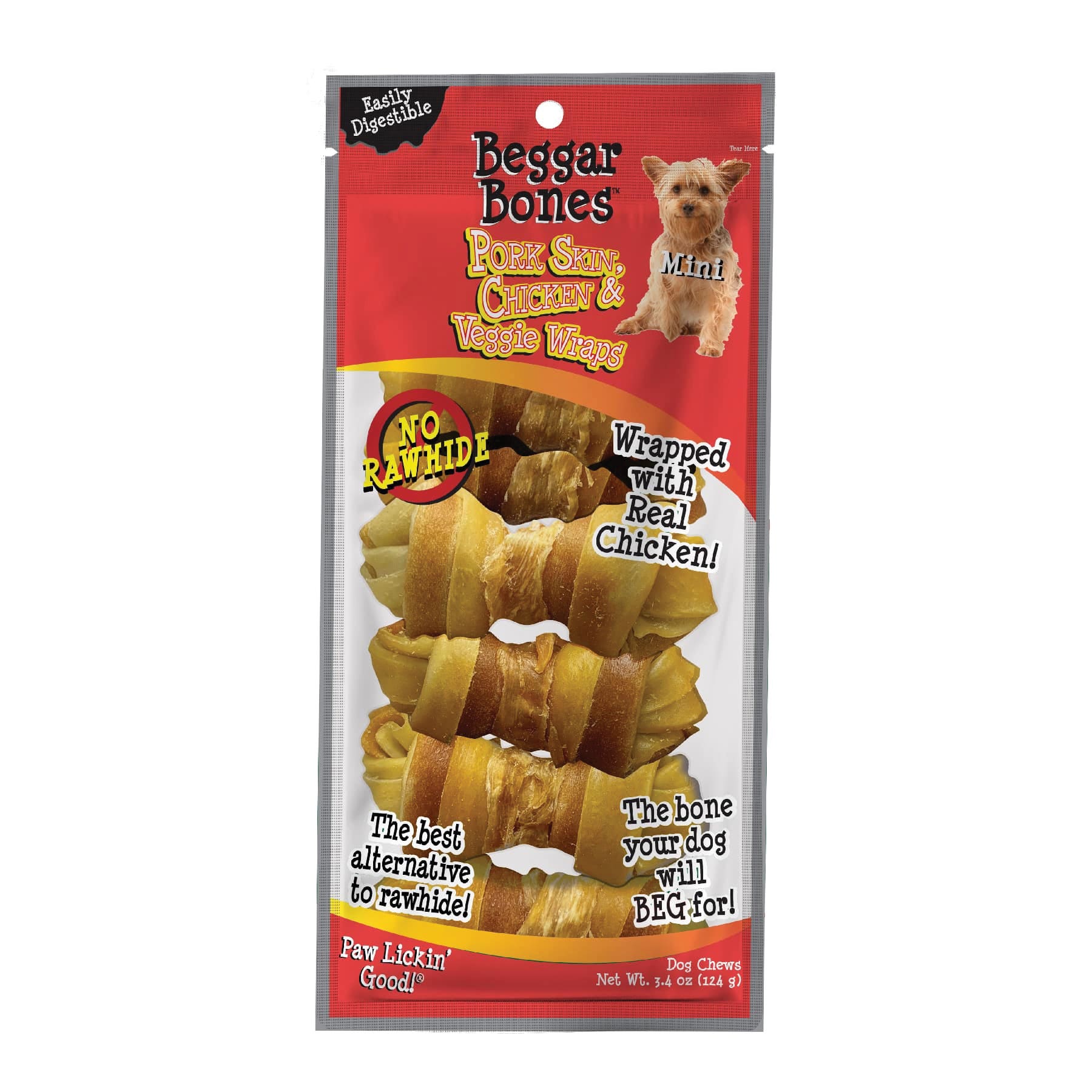 Savory Prime Beggar Bone Series Wrap, 5 in, Chicken and Veggie, Mini, 3.4 oz