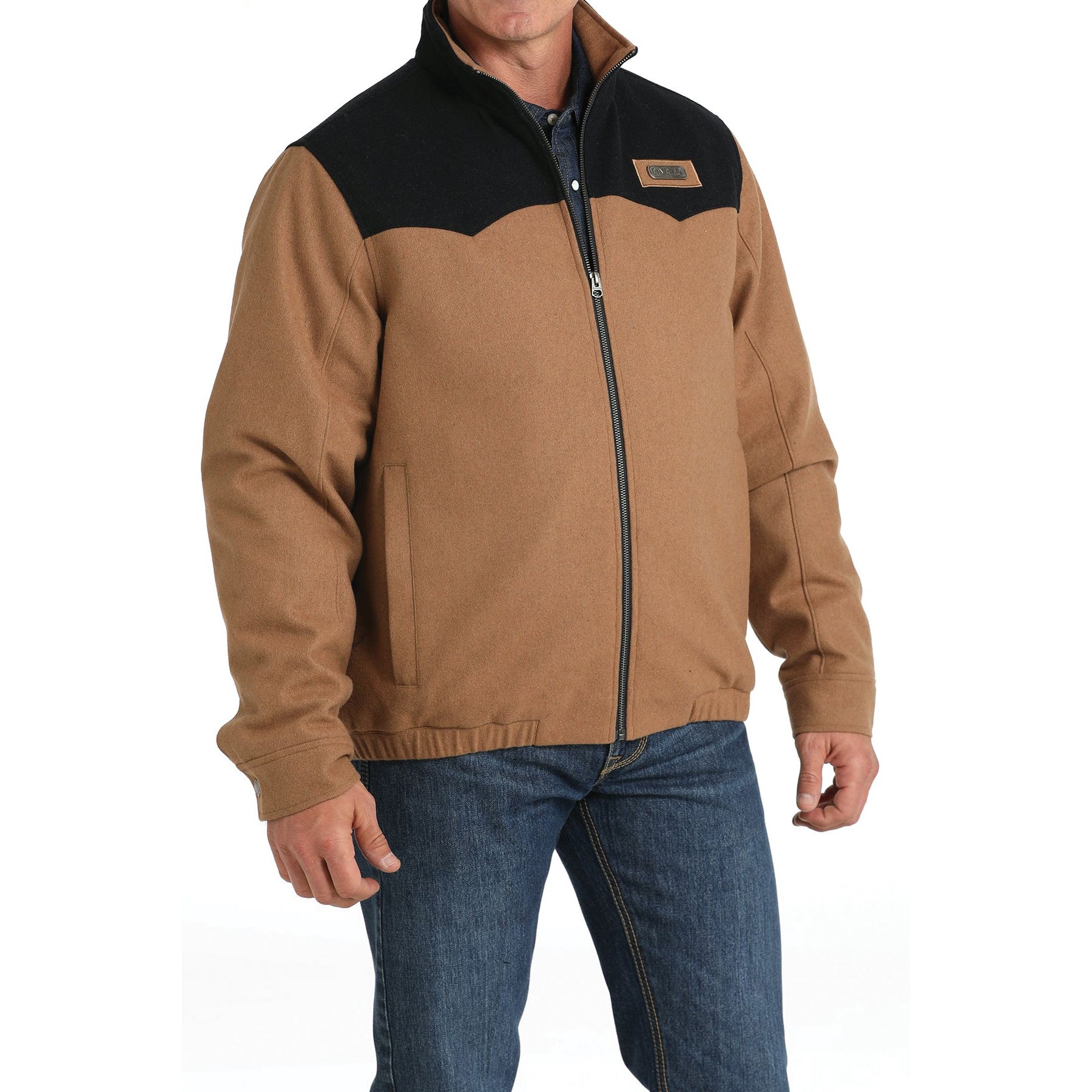 Cinch Men's Concealed Carry Western Jacket, L, Polyester/Wool, Brown