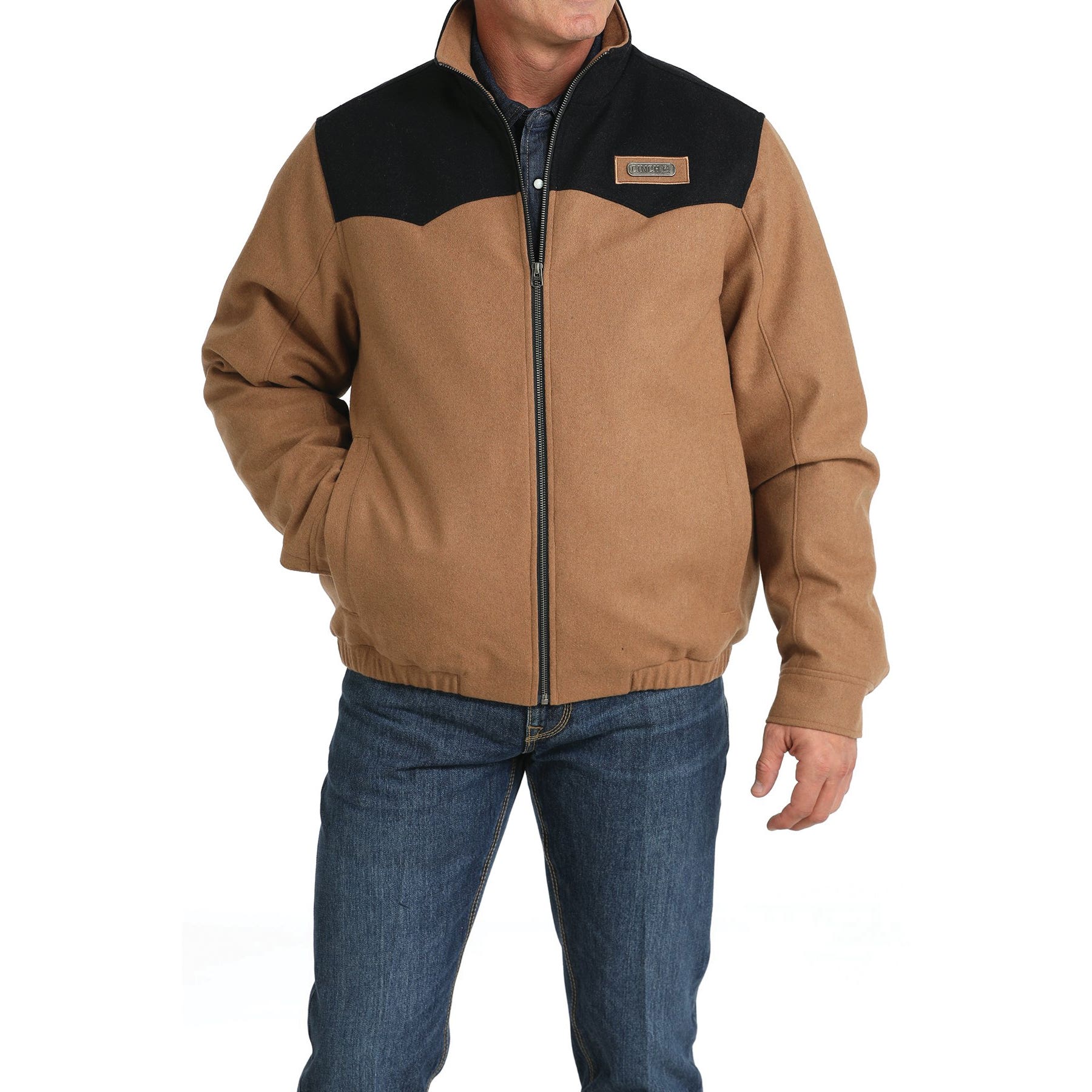 Cinch Men's Concealed Carry Western Jacket, L, Polyester/Wool, Brown