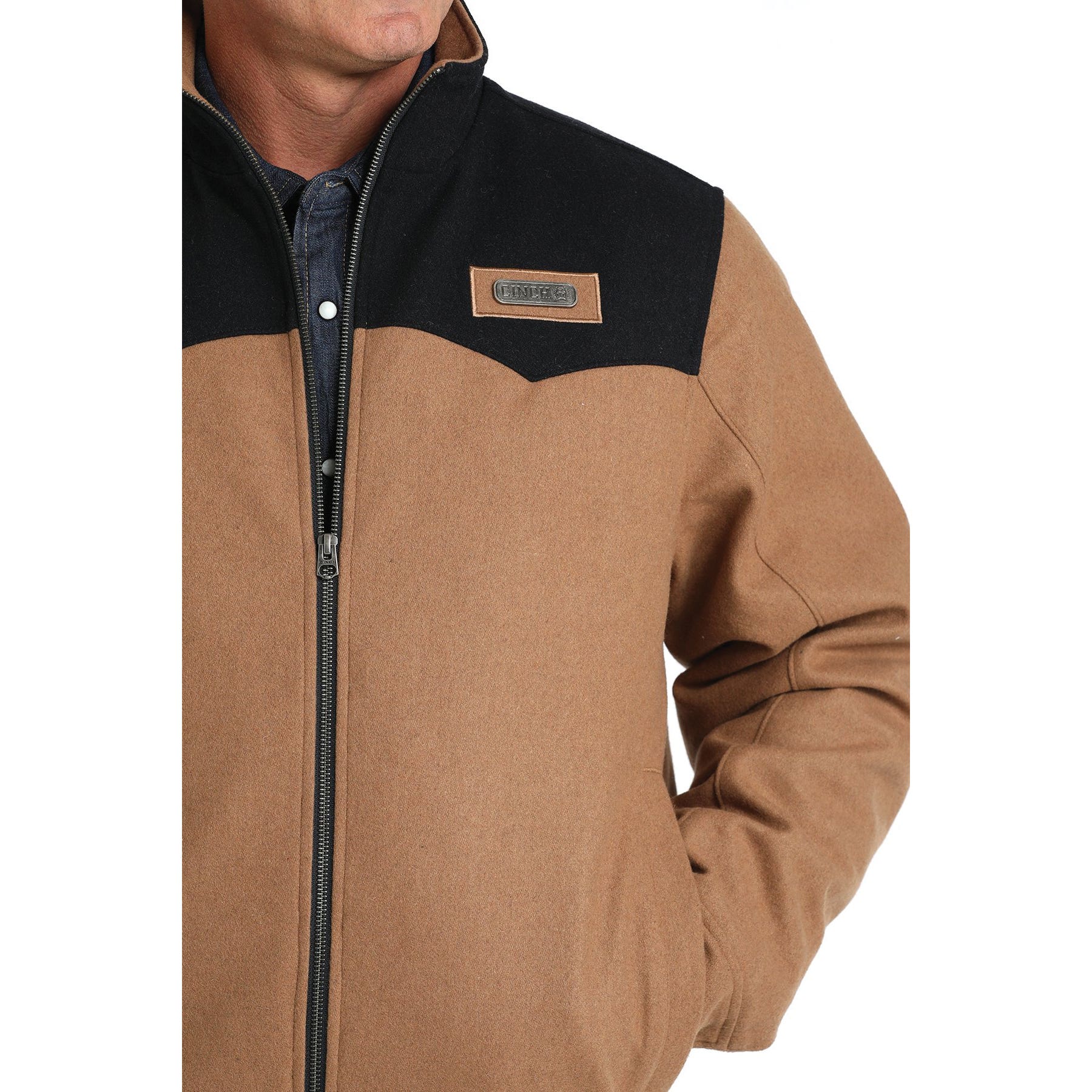 Cinch Men's Concealed Carry Western Jacket, XL, Polyester/Wool, Brown