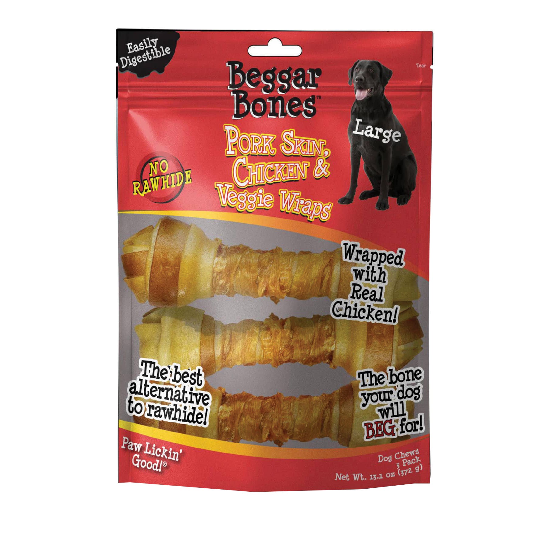 Savory Prime Beggar Bone Series Wrap, 5 in, Chicken and Veggie, L, 13.1 oz
