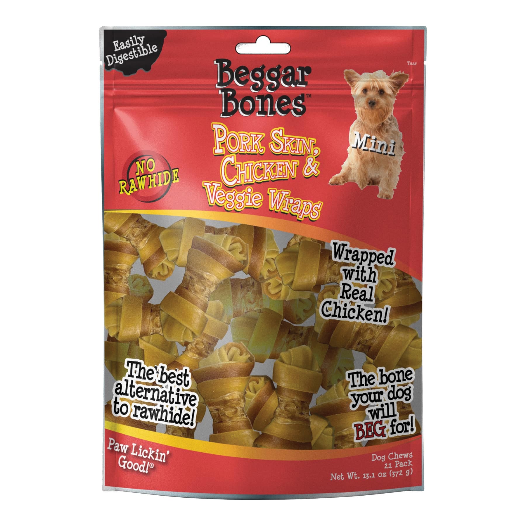 Savory Prime Beggar Bone Series Wrap, 5 in, Chicken and Veggie, Mini, 13.1 oz