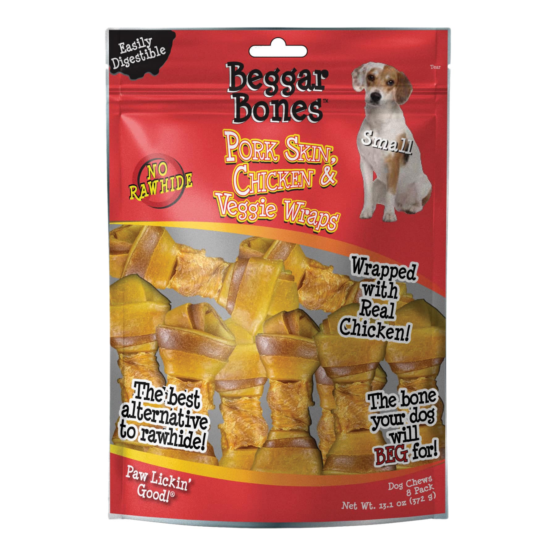 Savory Prime Beggar Bone Series Wrap, 5 in, Chicken and Veggie, S, 13.1 oz Bag