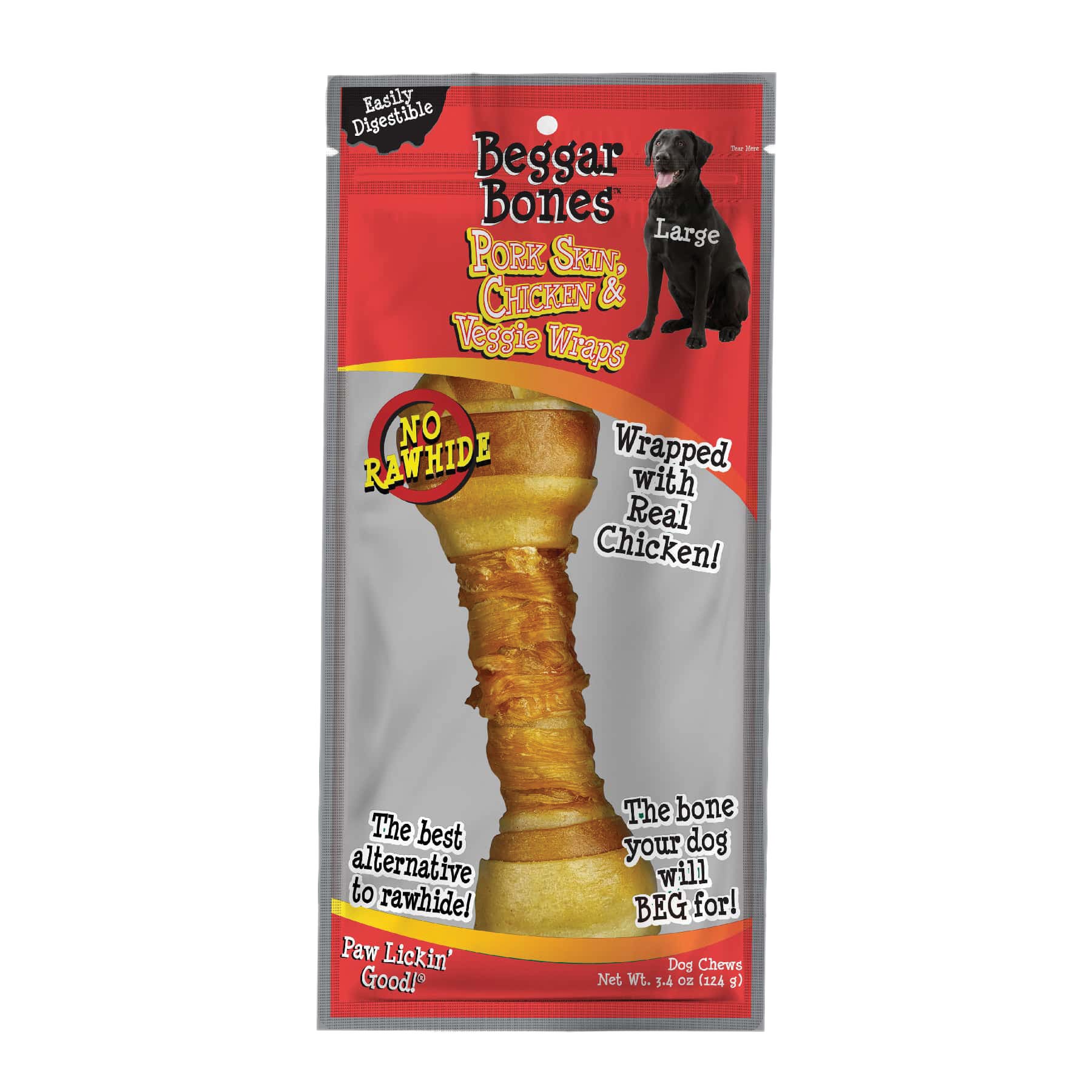 Savory Prime Beggar Bone Series Wrap, 5 in, Chicken and Veggie, L, 3.4 oz