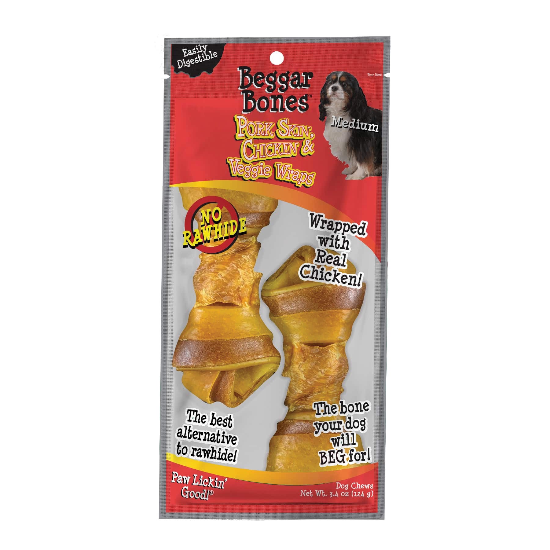 Savory Prime Beggar Bone Series Wrap, 5 in, Chicken and Veggie, M, 3.4 oz