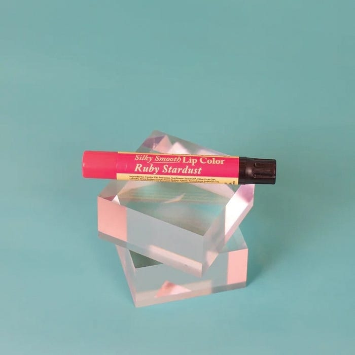 The Naked Bee Silky Smooth Lip Color, Ruby Stardust, Orange Blossom Honey