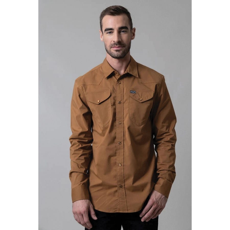 Kimes Ranch Blackout Series Dress Shirt, 2XL, Coolmax/Cotton/Polyester/Spandex, WW Brown