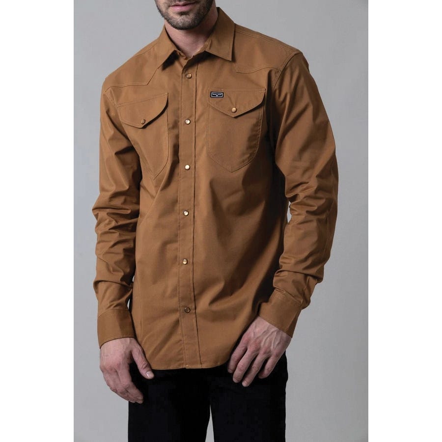 Kimes Ranch Blackout Series Dress Shirt, 2XL, Coolmax/Cotton/Polyester/Spandex, WW Brown