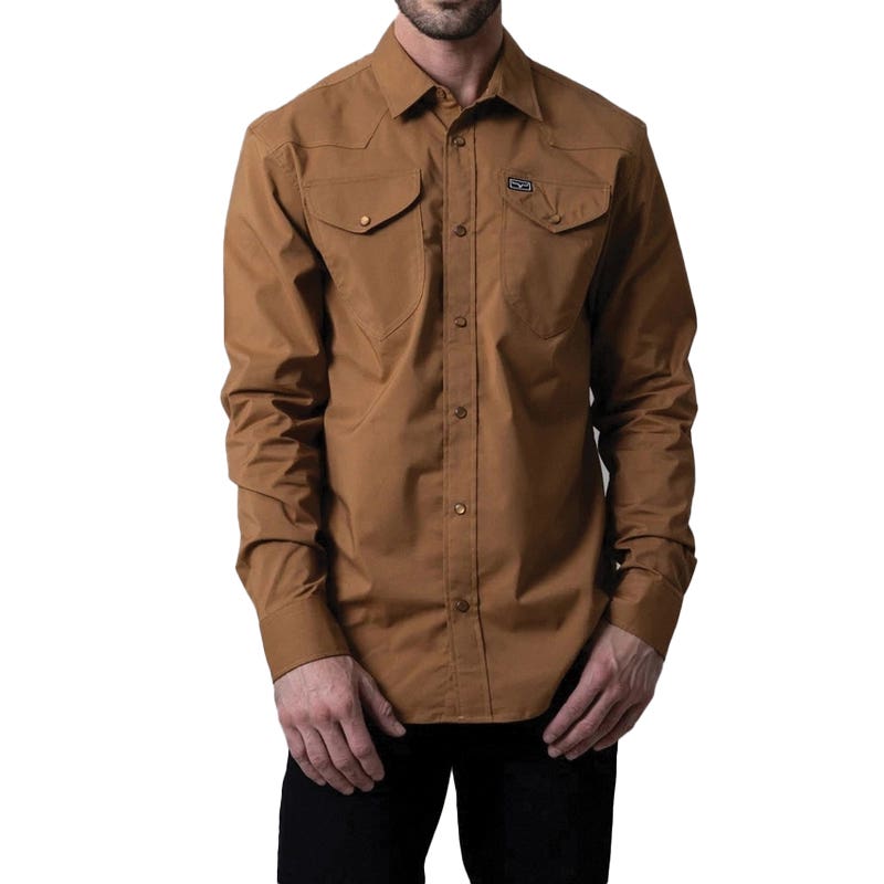Kimes Ranch Blackout Series Dress Shirt, 2XL, Coolmax/Cotton/Polyester/Spandex, WW Brown
