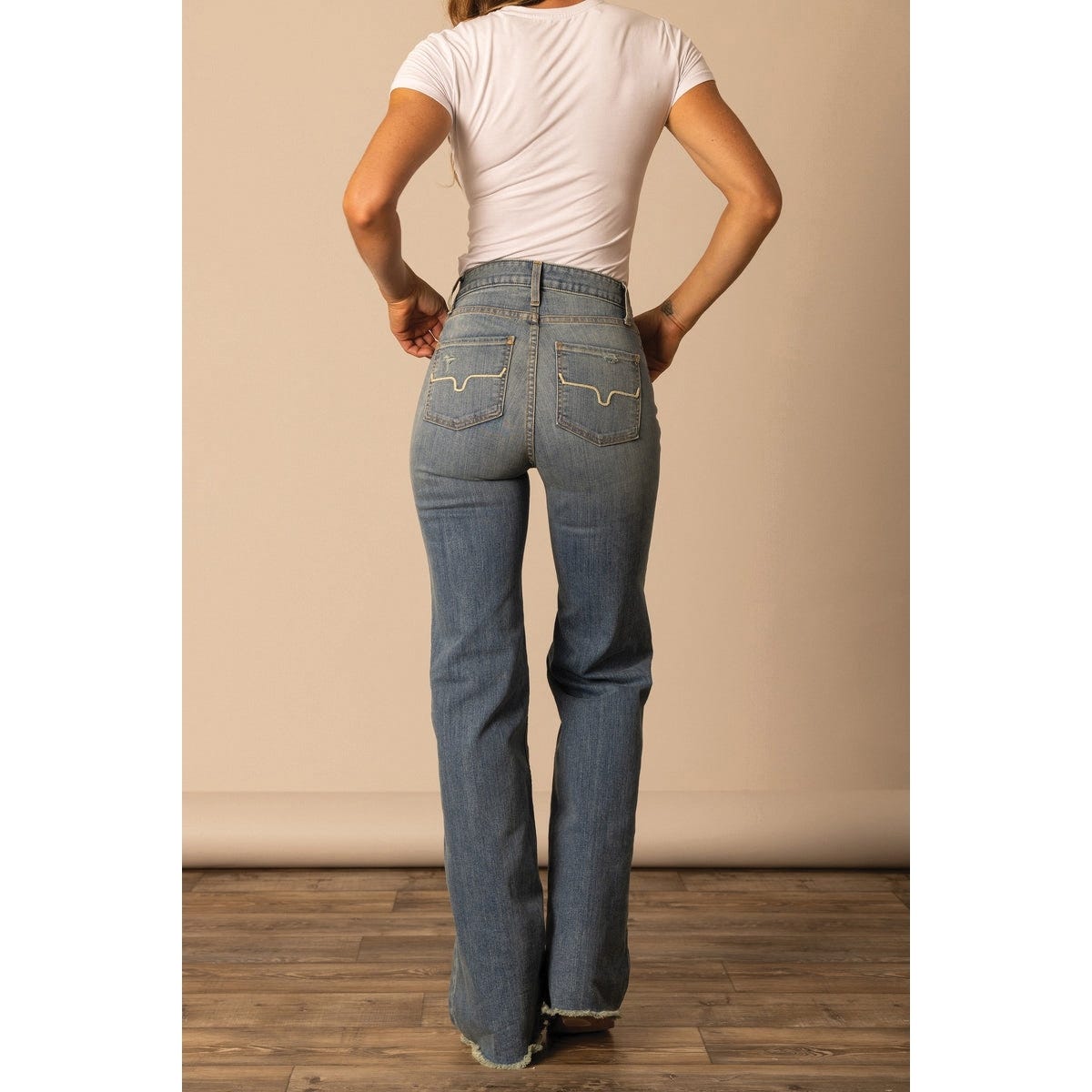 Kimes Ranch Olivia Series Jeans, 12, 34-1/2 in W, 32 in L, Dark Indigo, Wide Leg Fit