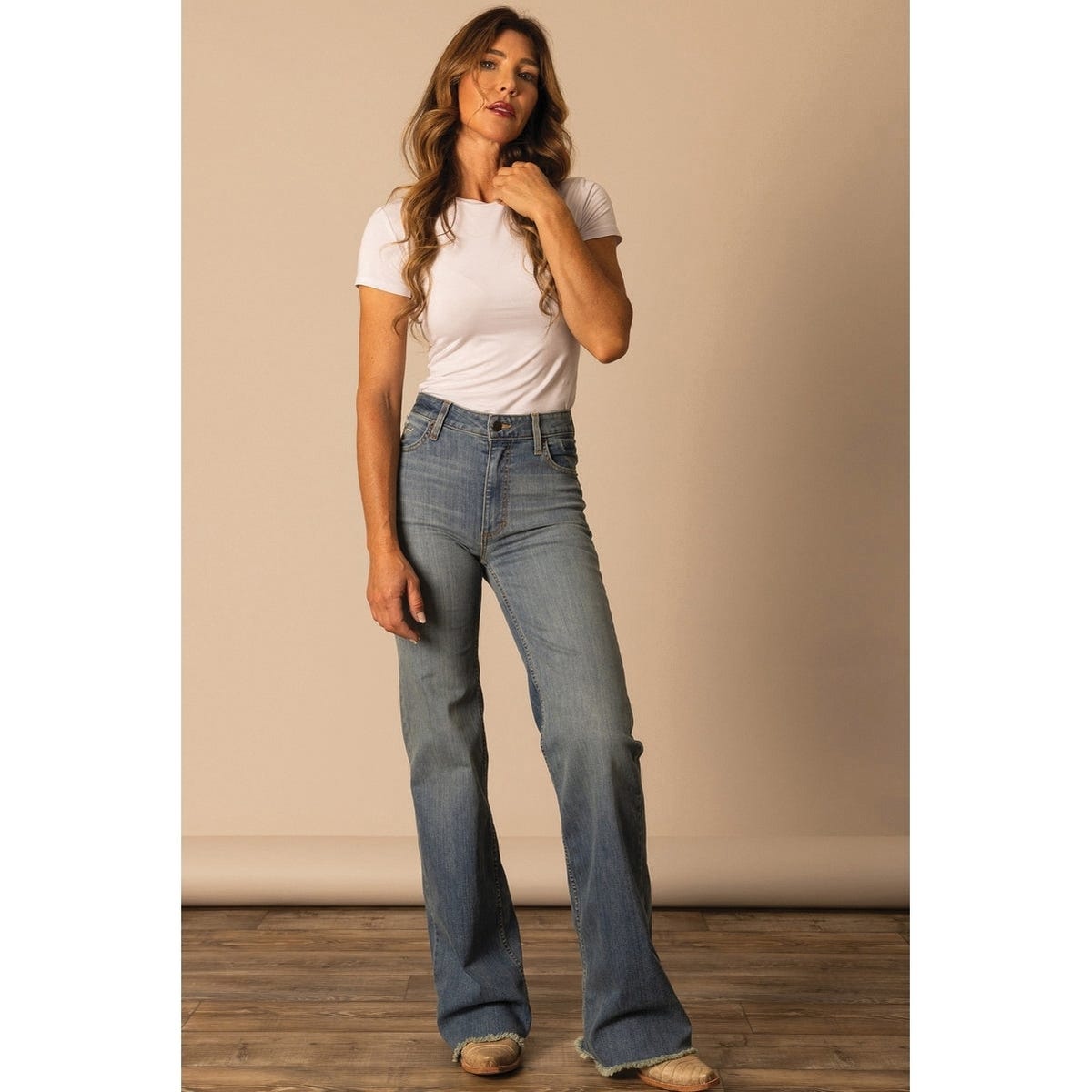 Kimes Ranch Olivia Series Jeans, 16, 36-3/4 in W, 36 in L, Dark Indigo, Wide Leg Fit