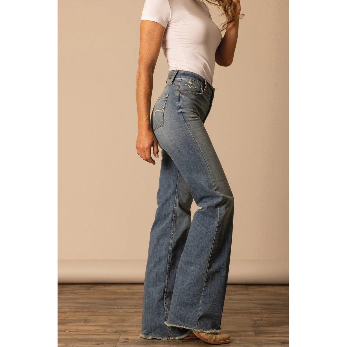 Kimes Ranch Olivia Series Jeans, 10, 33 in W, 36 in L, Indigo, Wide Leg Fit