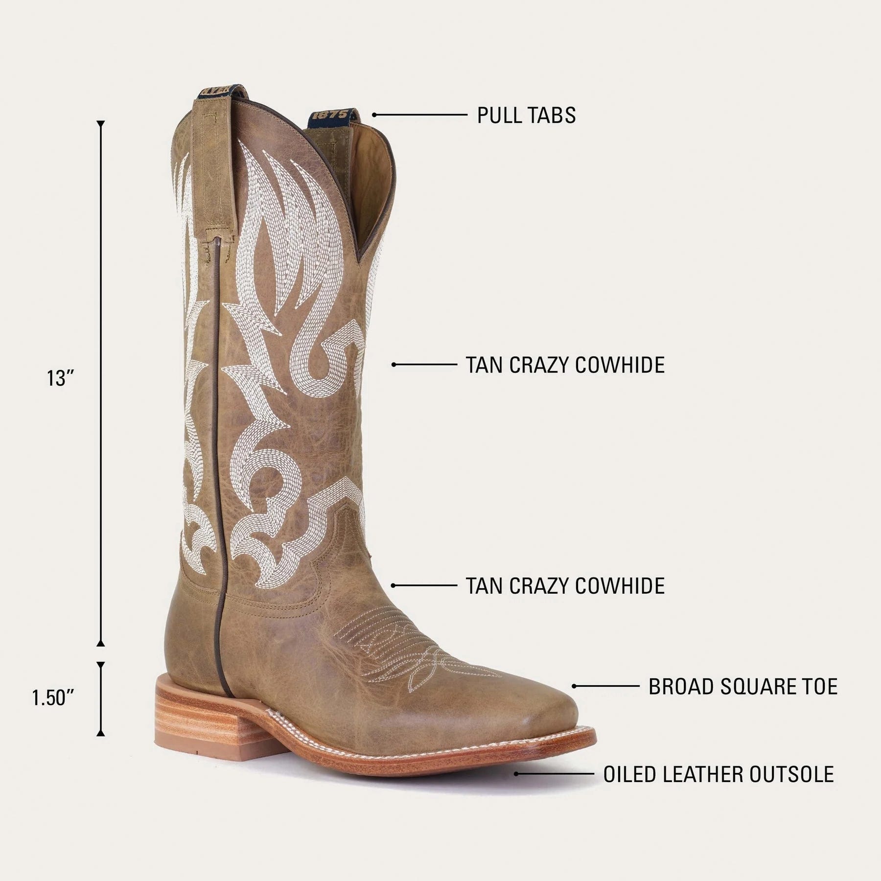 Hyer Augusta Series Boots, 11, B W, Tan