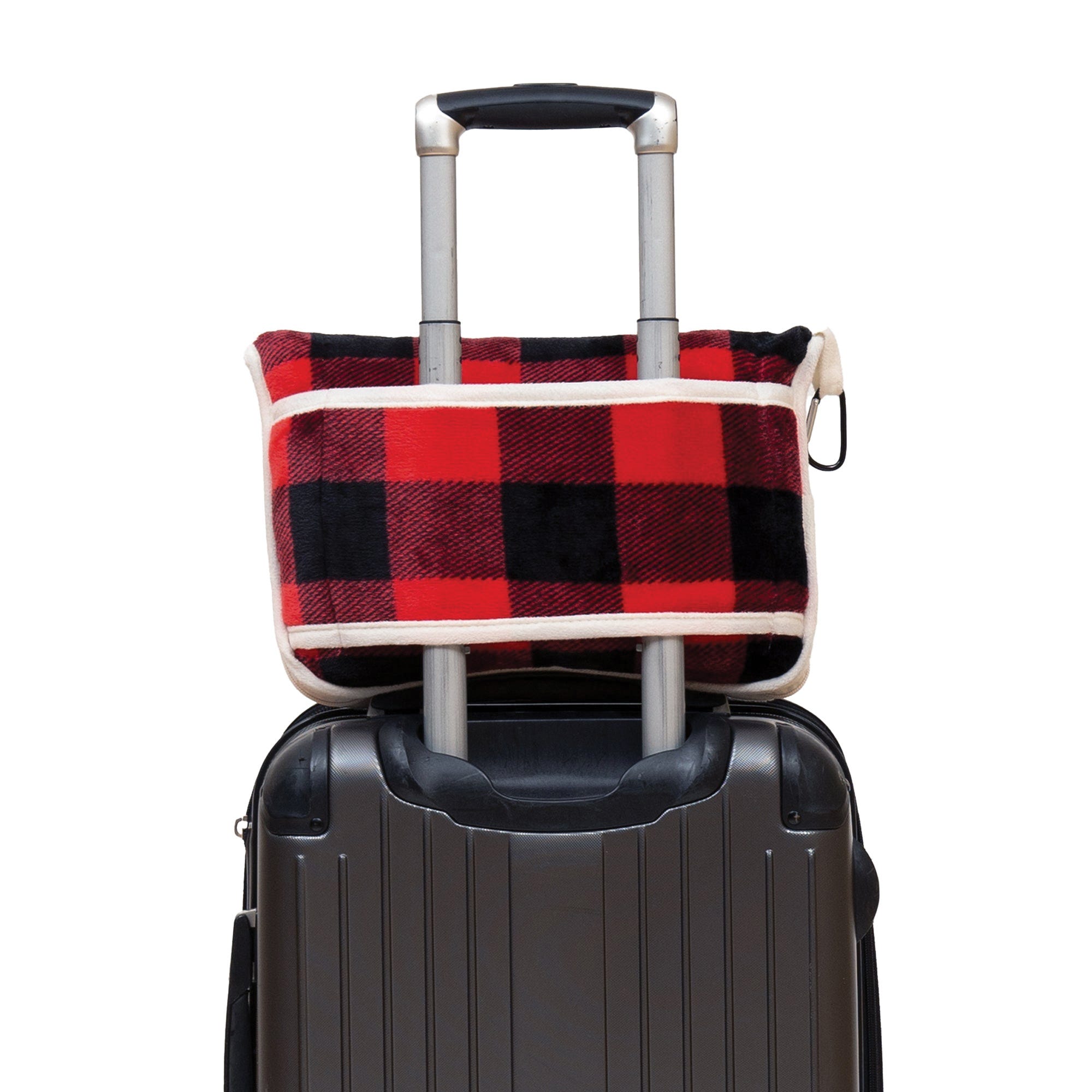 Carstens Red Flannel Pattern Travel Blanket, 60 in L, 50 in W, Plush, Red