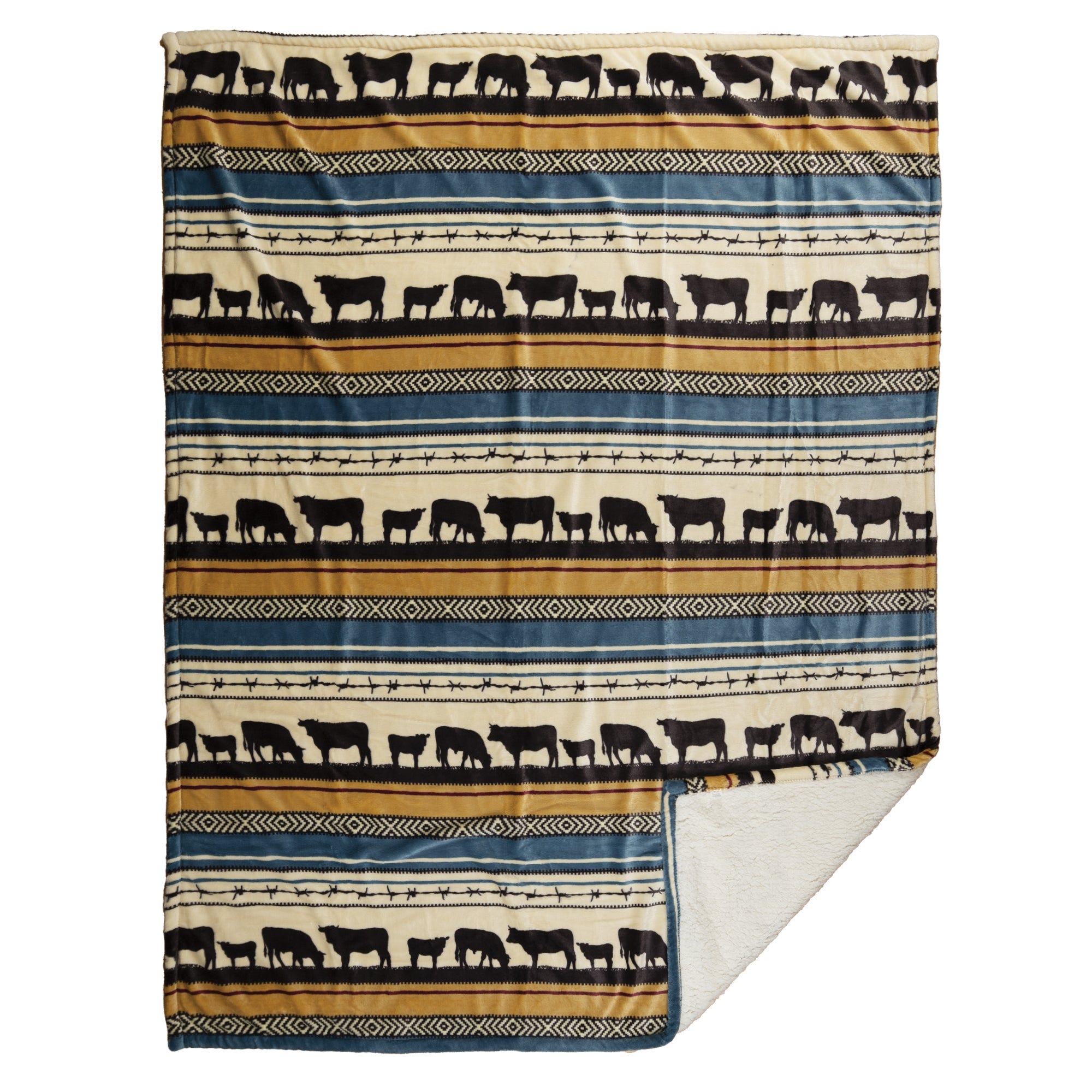 Carstens Morning On The Farm Throw Blanket, 68 in L, 54 in W, Plush/Sherpa