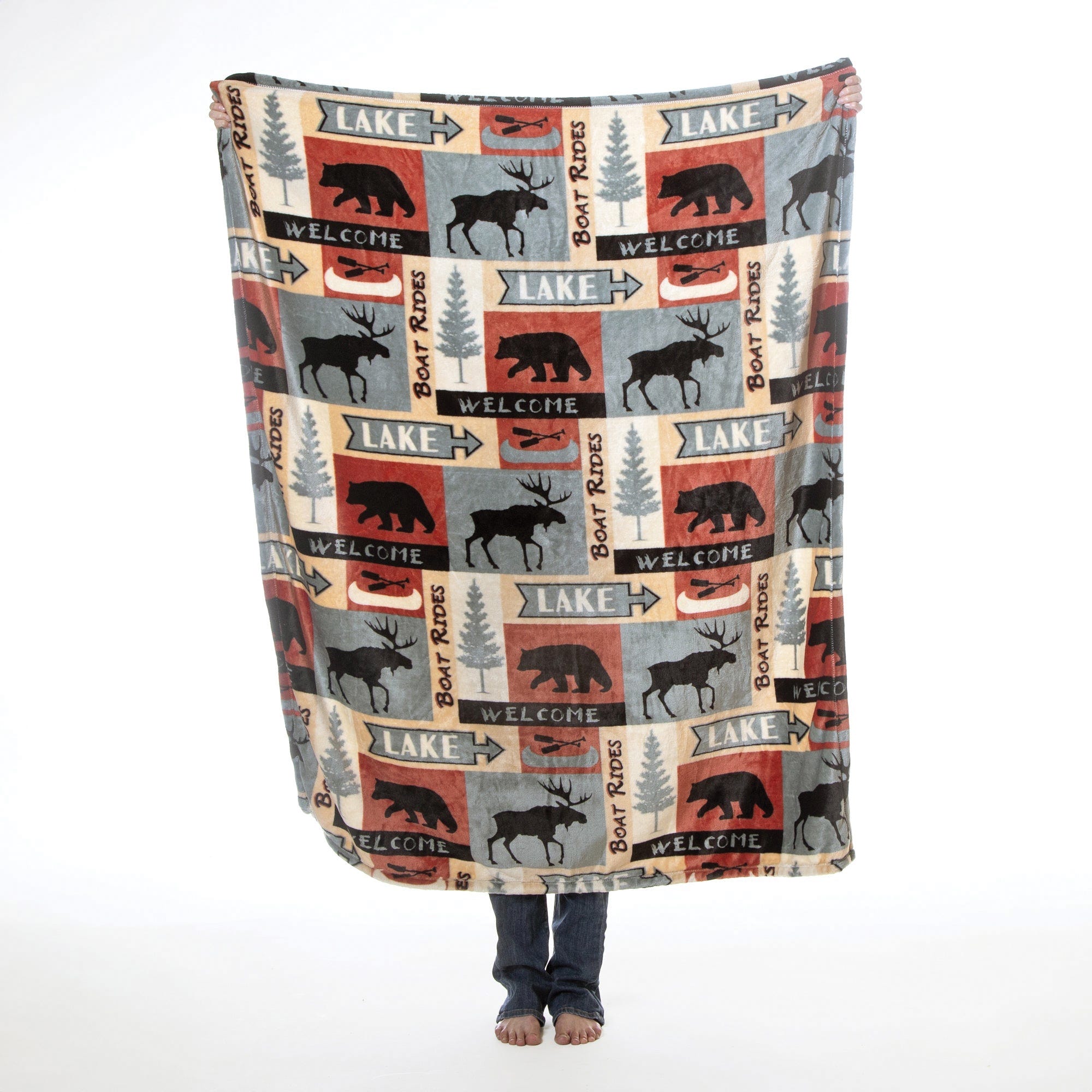 Carstens Lakeside Travel Blanket, 60 in L, 50 in W, Plush