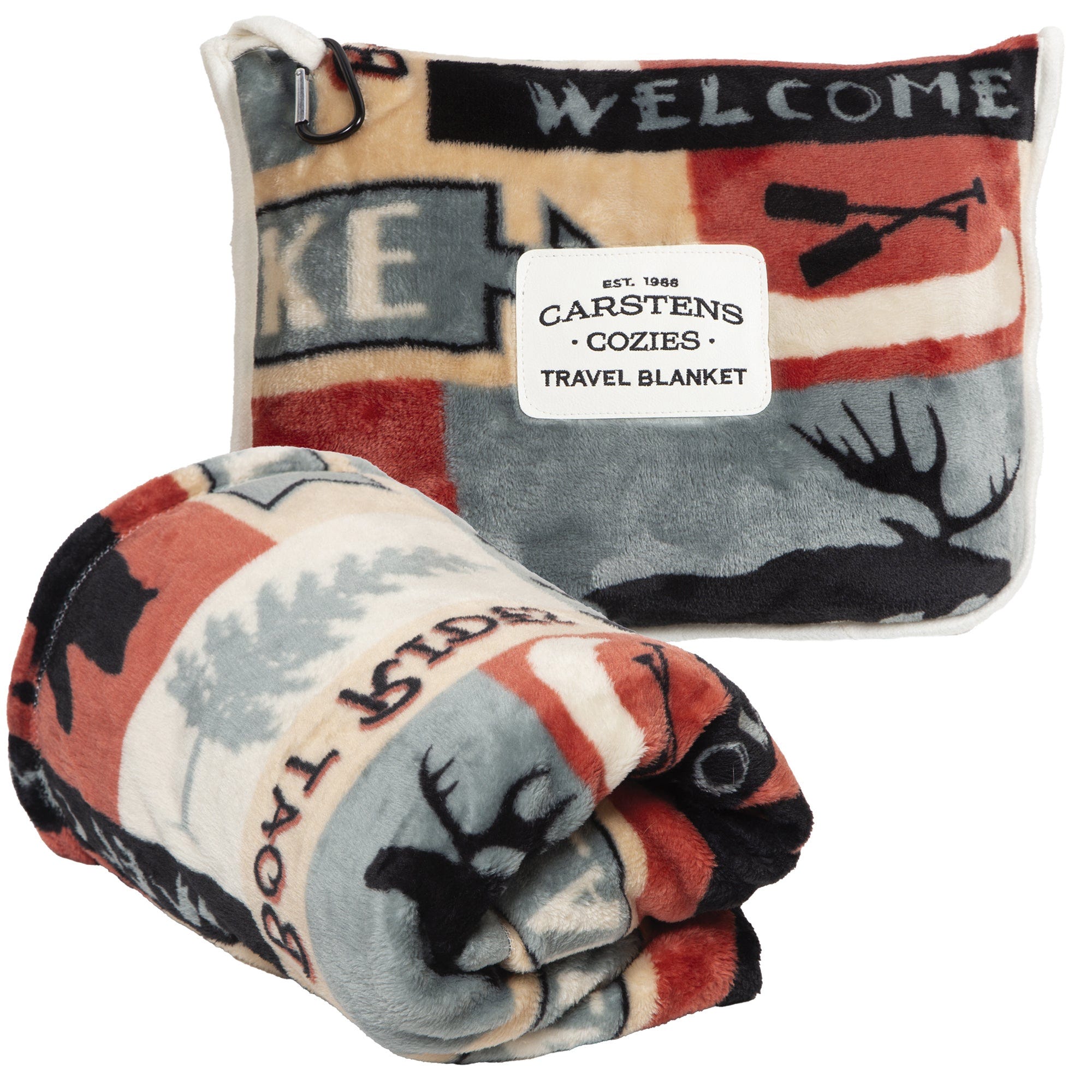 Carstens Lakeside Travel Blanket, 60 in L, 50 in W, Plush