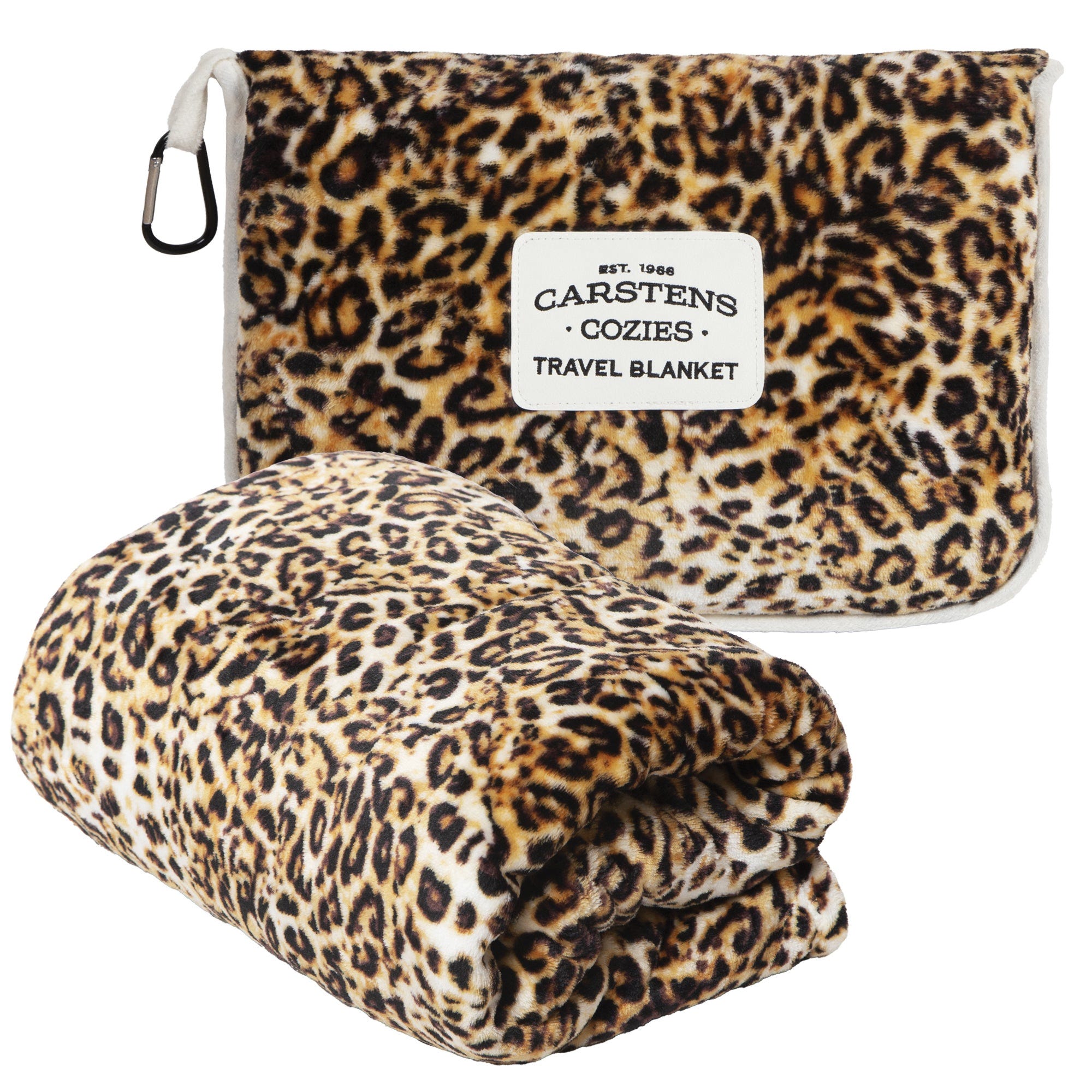 Carstens Cheetah Print Travel Blanket, 60 in L, 50 in W, Plush