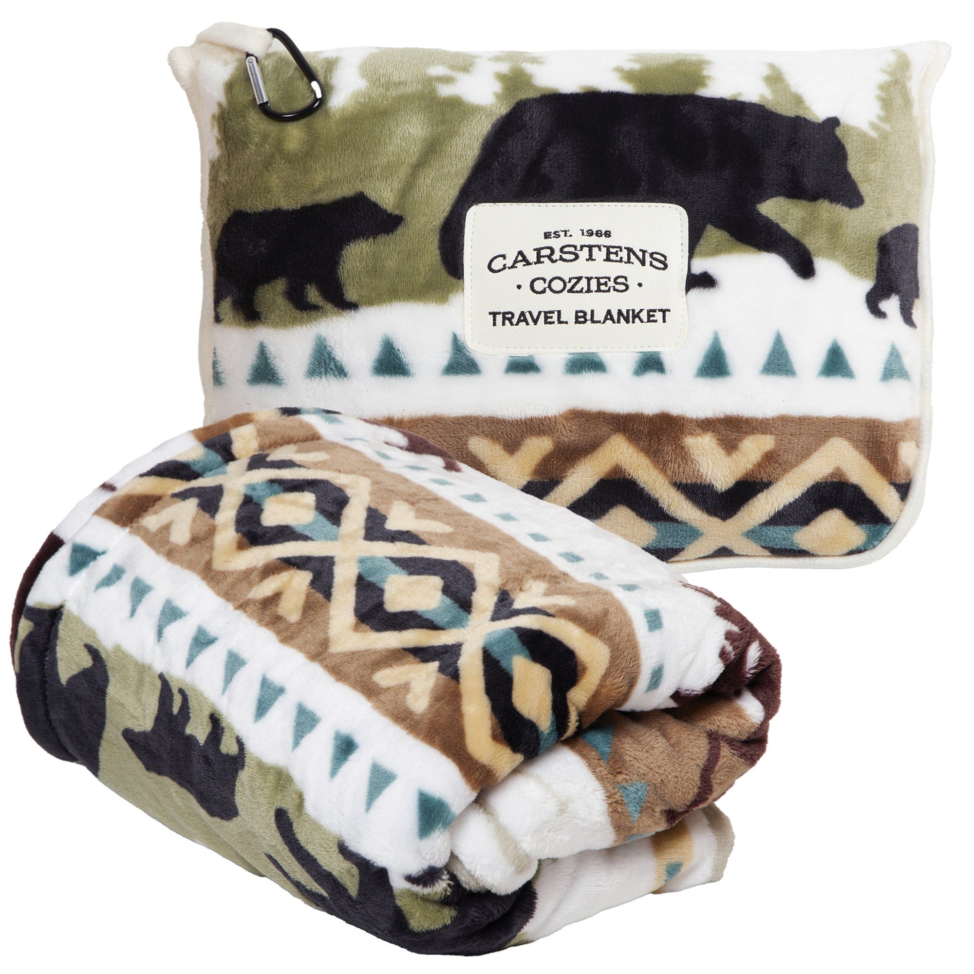 Carstens Wildlife Travel Blanket, 60 in L, 50 in W, Plush