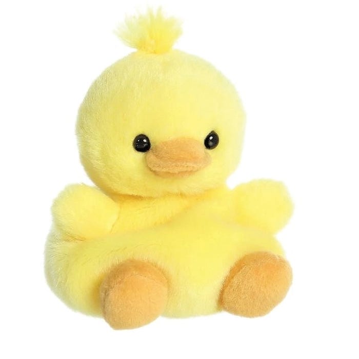 Aurora Palm Pals 82062 Darling Duck Toy, Plush, Yellow