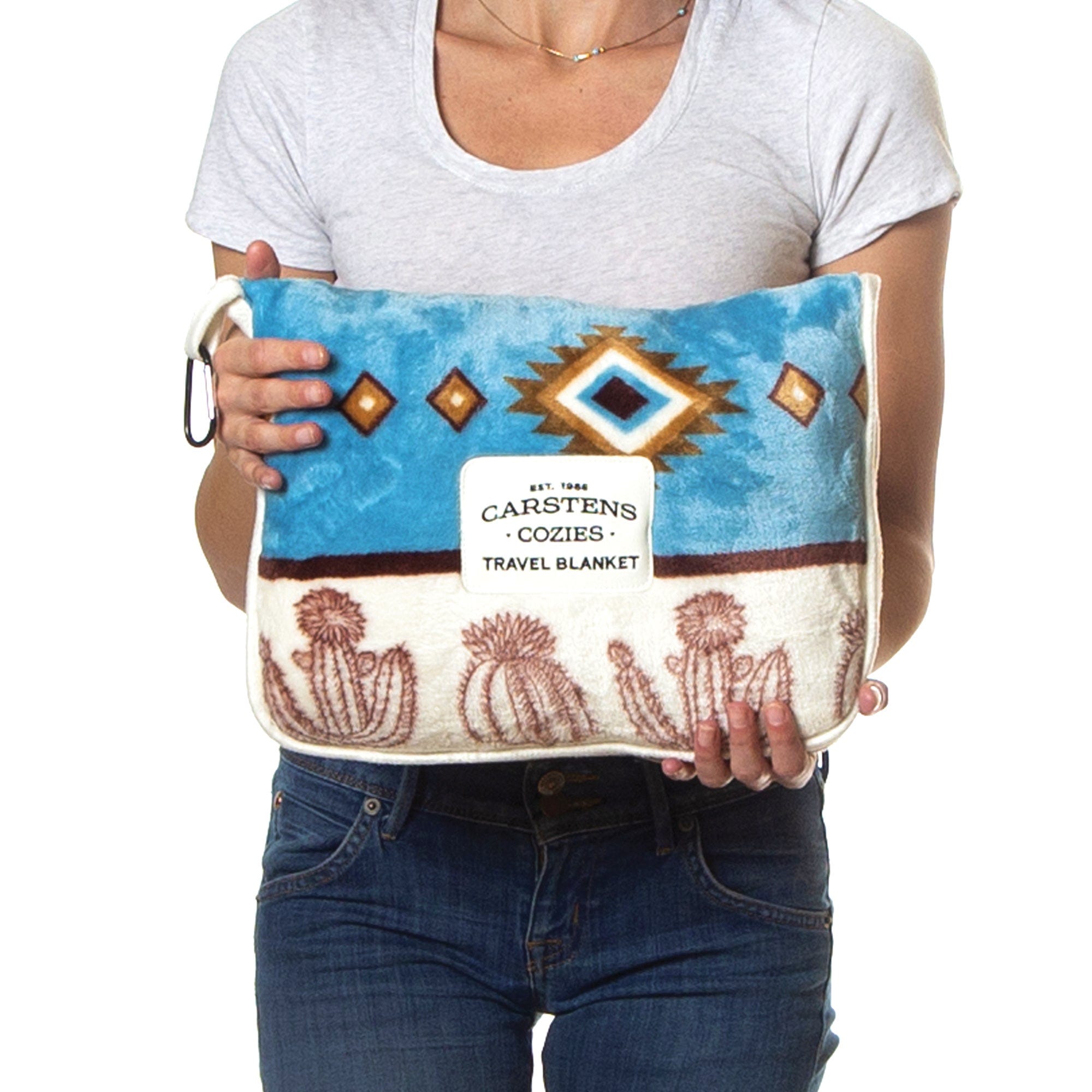 Carstens Western Cactus Travel Blanket, 60 in L, 50 in W, Plush
