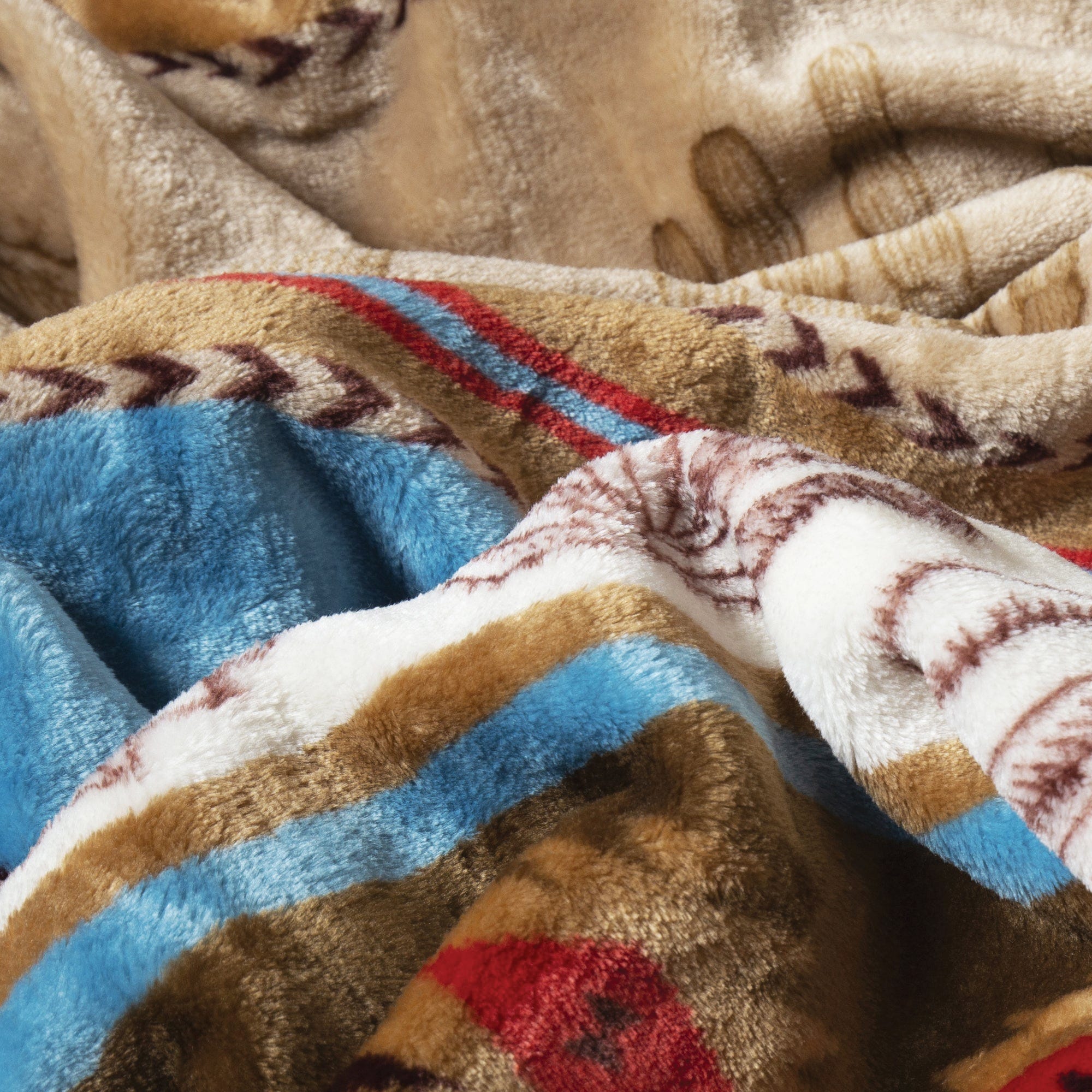 Carstens Western Cactus Travel Blanket, 60 in L, 50 in W, Plush