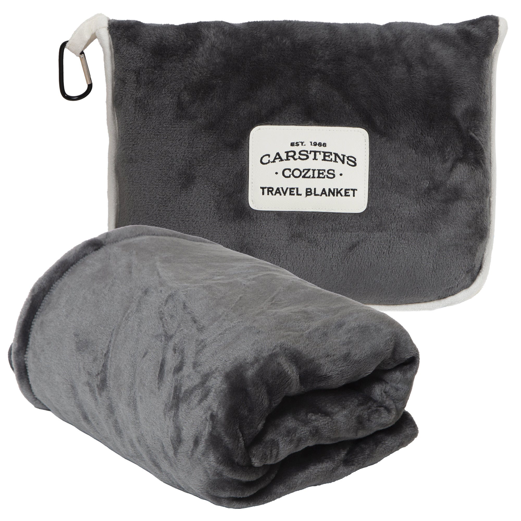Carstens Charcoal Travel Blanket, 60 in L, 50 in W, Plush