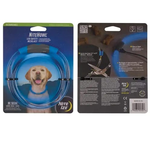 NiteHowl NHOR-03-R3 Rechargeable Safety Necklace, Polymer, Blue