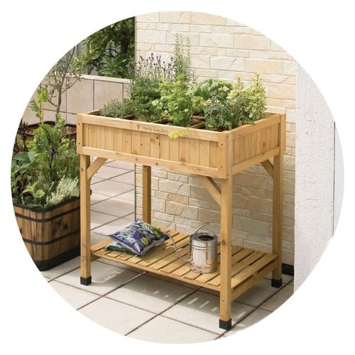 VegTrug RHP6002N Herb Garden, 78 cm L, 58 cm W, 80 cm H, Cedar Wood, Natural