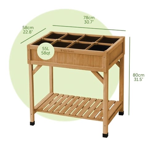 VegTrug RHP6002N Herb Garden, 78 cm L, 58 cm W, 80 cm H, Cedar Wood, Natural