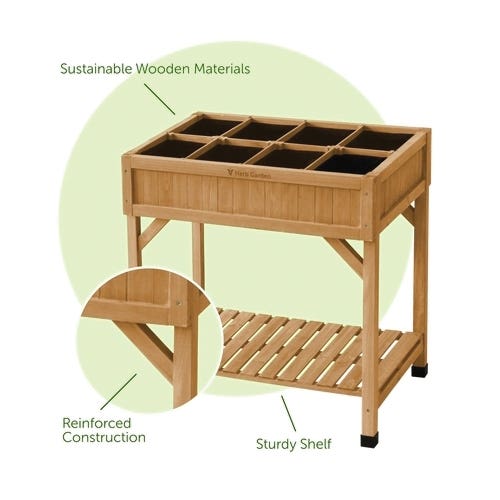 VegTrug RHP6002N Herb Garden, 78 cm L, 58 cm W, 80 cm H, Cedar Wood, Natural