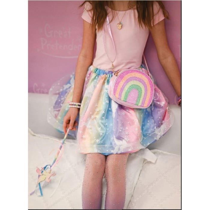 Great Pretenders Purse, Glittery Rainbow Shine, Zipper, Pink