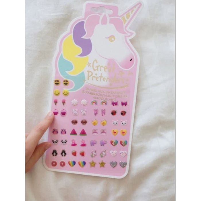 Great Pretenders Earrings, Fun Animal, Glitter, Hearts, Rainbows, Stars, Unicorn