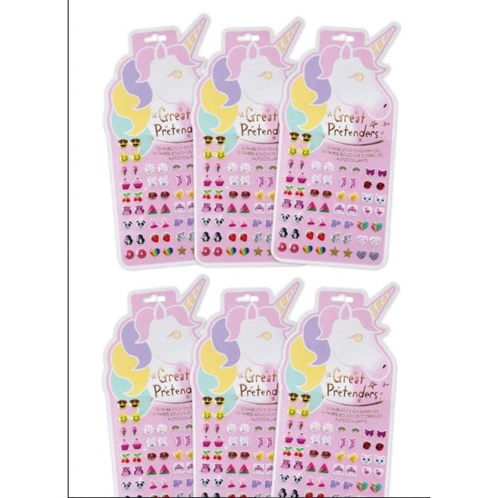 Great Pretenders Earrings, Fun Animal, Glitter, Hearts, Rainbows, Stars, Unicorn
