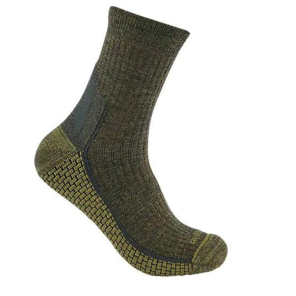 Carhartt Force Grid Series Short Crew Socks, Men's, XL, Elastane/Merino Wool/Nylon, Olive