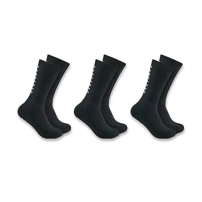 Carhartt Crew Socks, Men's, M, Elastane/Nylon/Repreve Recycled Polyester, Black
