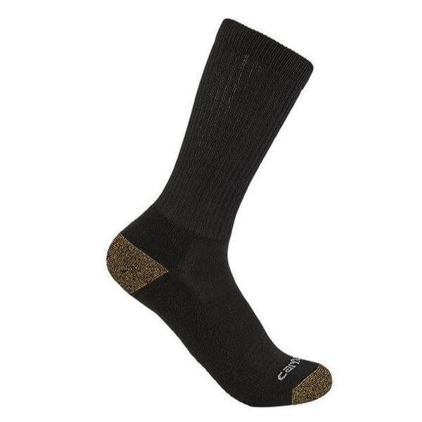 Carhartt Crew Socks, Men's, XL, Elastane/Nylon/Polyester/Polypropylene, Black