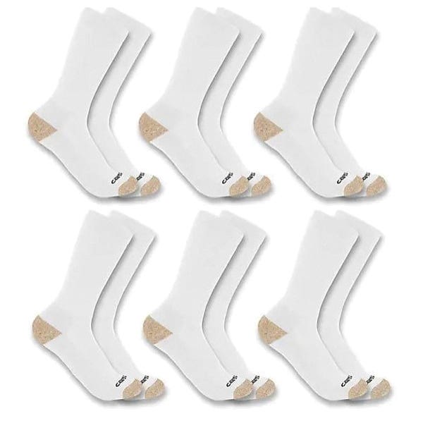Carhartt Crew Socks, Men's, XL, Elastane/Nylon/Polyester/Polypropylene, White