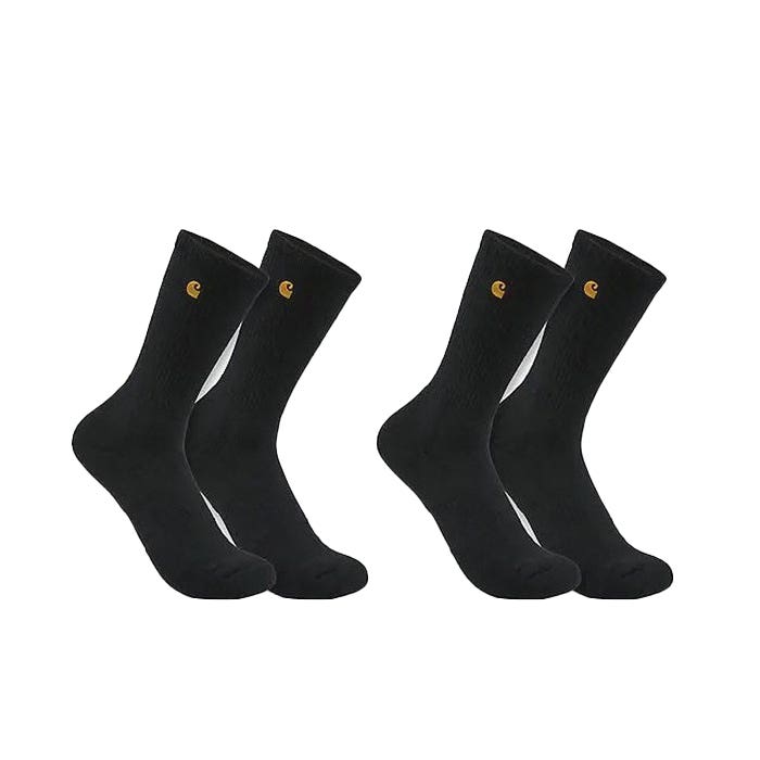 Carhartt Crew Socks, Men's, M, Elastane/Other Fiber/Polyester/Rayon, Black